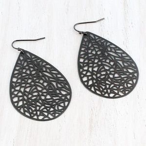 Boho Gray Silver Earrings New